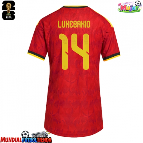Camiseta Bélgica Dodi Lukebakio #14 Primera Equipación Replica Mundial 2026 para mujer mangas cortas